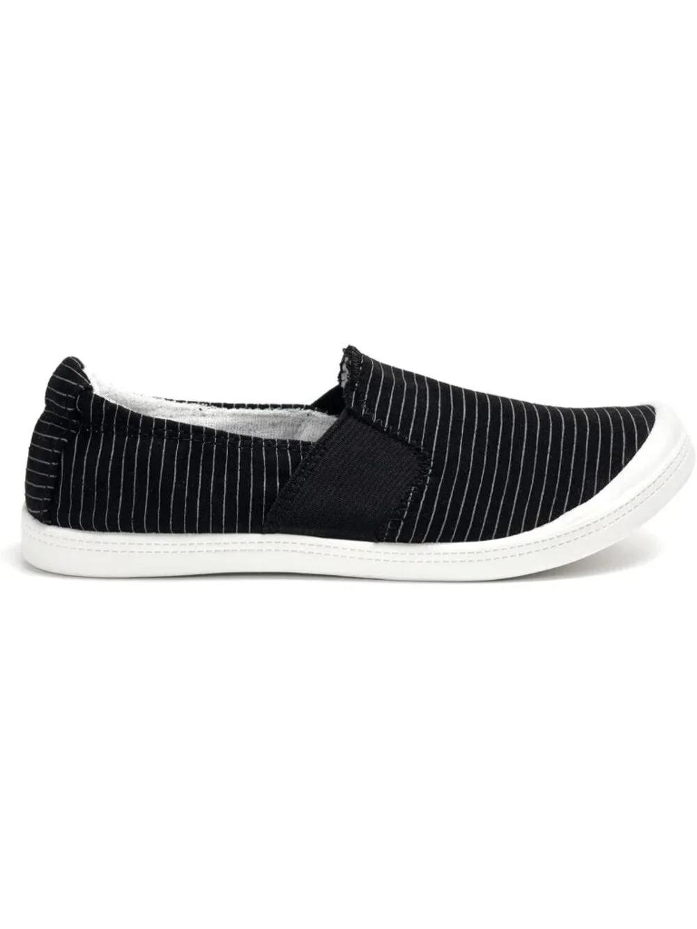 Women's Black/White Stripes Comfortable Lace-Up Breathable Walking Sneakers